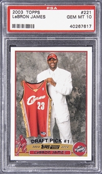 2003-04 Topps #221 LeBron James Rookie Card - PSA GEM MT 10